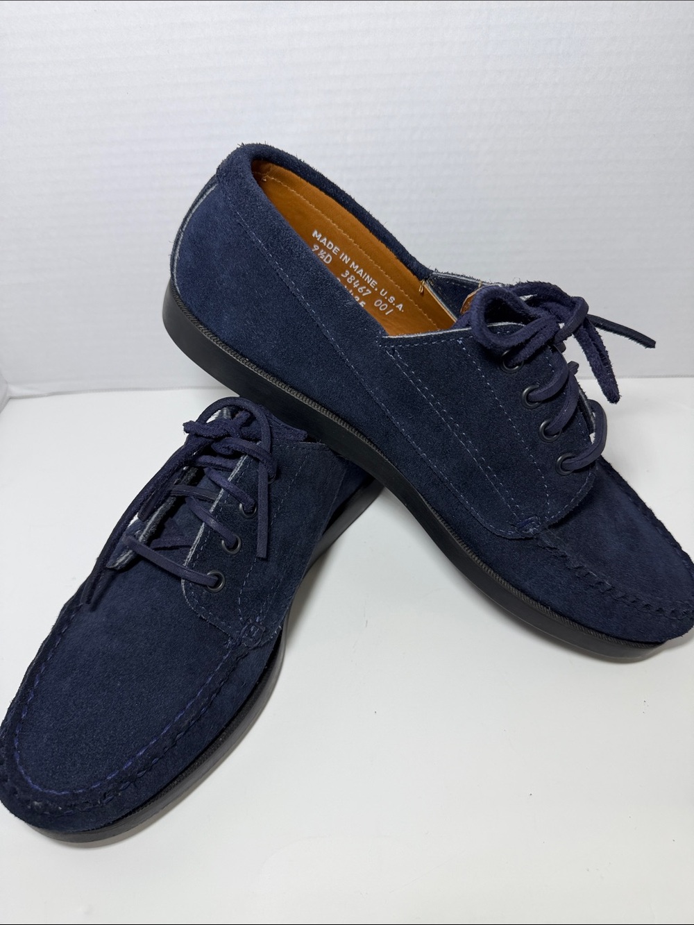 Rancourt & Co Navy Suede Camp Moc Shoes Made in USA Men’s 9.5D Men’s